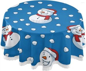 Tipide de table rouge vert année de Noël d'hiver bonhomme de neige Polka Pots Blue Tabletop Mats pour la cuisine Party Dining Room Tables