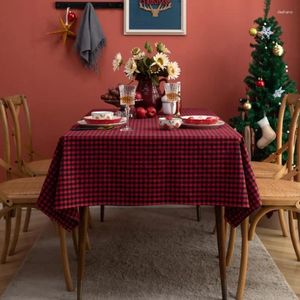 Tableau de nappe verte rouge à plaid coton de Noël Party Rectangle Couvre à manger pour pique-nique BBQ Home Decor Mantel Mesa