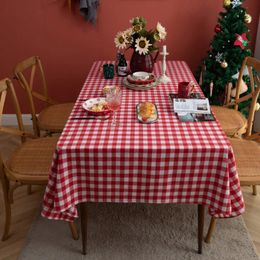 Nappe de table rouge vert à carreaux en coton pour fête de Noël, nappe rectangulaire, couverture de table à manger pour pique-nique, barbecue, décoration de maison, manteau Mesa 231204