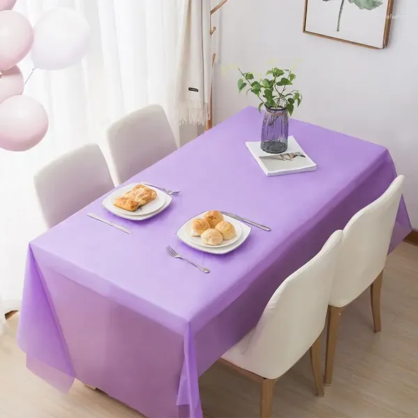 Nappe de Table réutilisable, couverture de salle à manger en plastique pour fêtes pique-nique Camping extérieur jetable