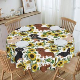 Nappe ronde blaireau saucisse chien nappe imperméable à l'huile couverture 60 pouces teckel chiot