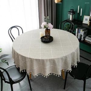 Tafelkleed rond elegante tafelkleden plaid katoenen linnen met kwastje omklep bruiloft voor moderne koffie -dinersevenemententafels