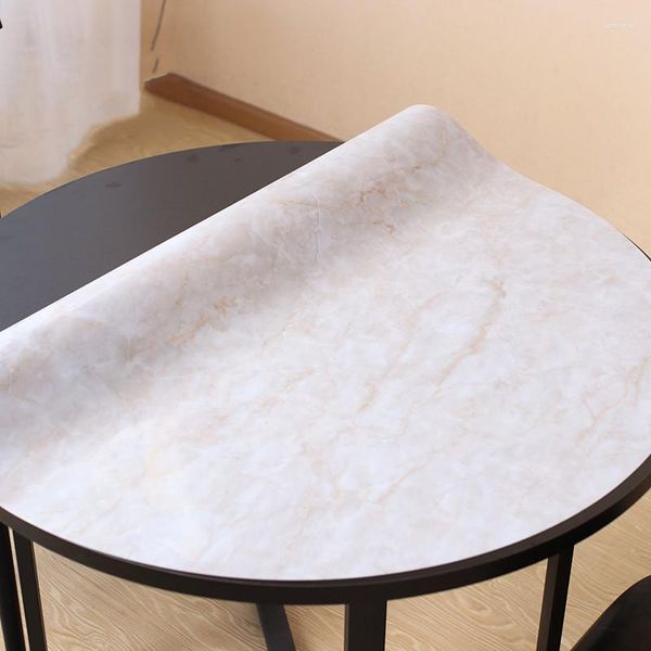 Nappe Ronde Marbre Imperméable PVC Nappe Couverture Tapis Cuisine Motif Huile Verre Doux Cristal Conseils