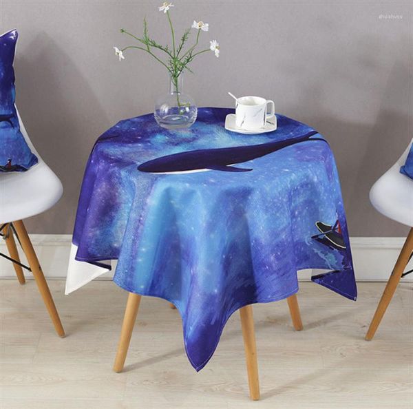 Nappe ronde nappe coton lin pour El Banquet fête d'anniversaire Tables décoration