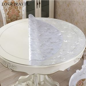 Table Cloth Round tablecloth transparent PVC D' waterproof with kitchen pattern oil glass soft cloth 1.0mm 221122