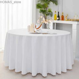 Nappe de table Nappes rondes Couverture de table circulaire Polyester lavable Idéal pour les fêtes de table de buffet Dîner de vacances cheminées para fiesta Y240401