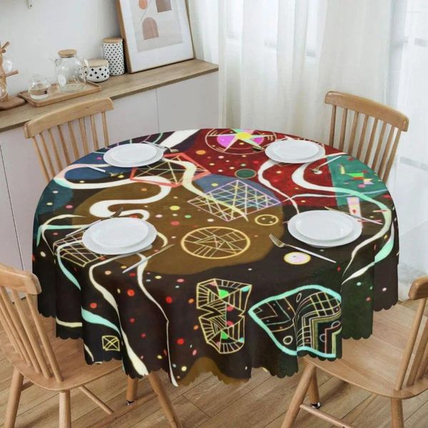 Tabla Round Round Wassily Kandinsky Tablero impermeable cubiertas a prueba de aceite de 60 pulgadas Arte abstracto