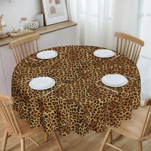 Tableau de table ronde étanche à la texture léopard de la texture de texture Camouflage de guépard pour pique-nique 60 pouces