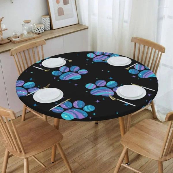 Tableau à table ronde étanche étoilée à l'huile étoilée PAWS PAPEUR COUVERCE ÉLASTIQUE COUVERTURE DE 45 