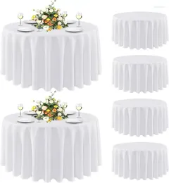 Table de table sancua 6 nappes rondes emballages de 90 pouces colorants blancs et résistants aux rides - couvercle en polyester lavable