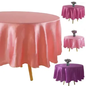 Tafelkleed satijn ronde tafelkleed cirkelvormig wasbaar geweldige buffet cover kerst verjaardag wit/roze/rode tafelkleden