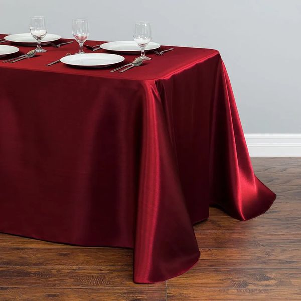 Nappe de table en satin rectangulaire, couverture de superposition, décoration de table pour la maison, fête, dîner de vacances, mariage, banquet, décor 231115