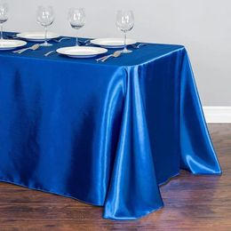 Nappe de table en satin teinté, pour salle de banquet, dessert, mariage, soie blanche