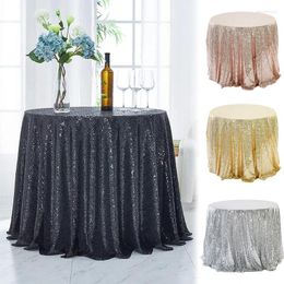 Table de table en tissu rond de couverture rond noire argent rose rose glitter glitter