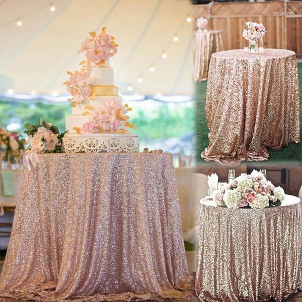 Mantel de lentejuelas, falda redonda, cubierta de exposición, tela de alta calidad, decoración de fiesta y boda