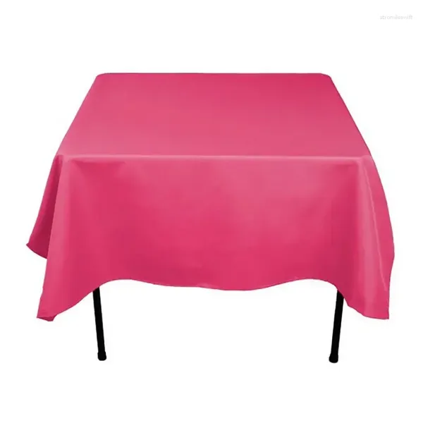 Tela de mesa simple moderno banquete de boda escena decoración de color sólido cuadrado poliéster mantel negro