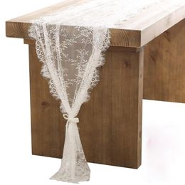 Nappe Simple Style nordique blanc dentelle coureurs décoration de mariage accessoires pour la maison nappe couverture d'armoire