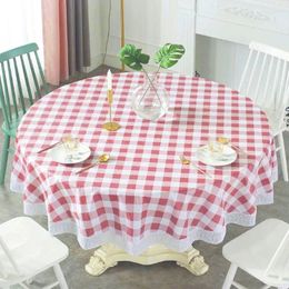 Tableau de table simple épaissis en dentelle imprimée complexe latérale étanche et décoration de maison en plastique rond en plastique rond et résistant à l'huile