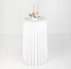 Nappe Simple couverture de mariage Spandex Cocktail blanc Lycra haute barre lin Banquet el fête décoration 231019