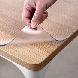 Nappe de table verre souple PVC tapis Transparent personnalisé Rectangle carré rond ovale cuisine toile cirée couverture étanche 2mm