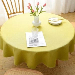 Nappe de table en coton et lin mélangés, couleur unie, imperméable, grand tapis rond Simple, Style domestique 2022