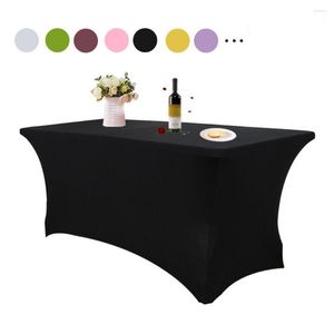 Nappe de table couleur unie nappe élastique ajustée respirante mince anti-taches couverture de cocktail fournitures
