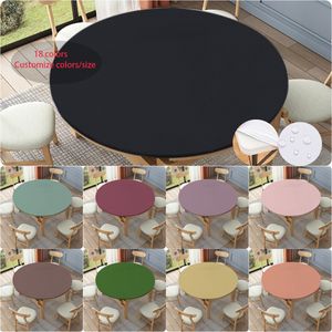 Tafelkleed effen kleur rond tafelkleed waterdicht elastisch passende tafelhoezen voor binnen en buiten keukentafel decor woondecoratie 230824