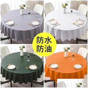 Nappe de table Nappe de couleur unie imperméable résistante à l'huile et au lavage tapis de salle à manger Circar El Restaurant Drop Delivery Home Garden Dhxwy