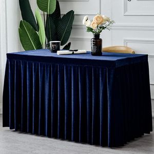 Tafelkleed vaste gouden fluweel rok rechthoekige polyester conferentie tafelkleden cover voor bruiloft feestdekje dineringsevenement decor