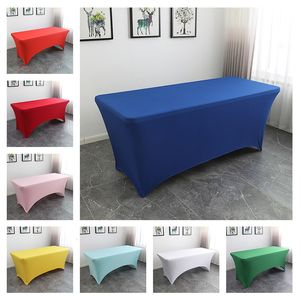 Mantel Spandex Plain Stretch Party Table Cover Cloth 4-8FT Mesa plegable Rectangular Mantel de cóctel para boda Banquete Navidad 230621