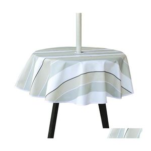 Nappe anti-éclaboussures avec trou de parapluie zippé, imperméable à l'huile, pour patio extérieur, fête de jardin, pique-nique, livraison directe Oteot