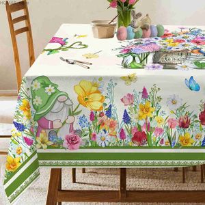 Tableau de table à printemps imperméable Rectangle Nattelle de fête décoration de fête de vacances Gnomes de table de mariage floral Décoration pour le dîner à domicile Y240401