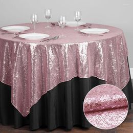 Table de table carrée carrée nappe d'or sliver glitter couverte de superposition pour le banquet de fête de mariage de la maison décor de Noël