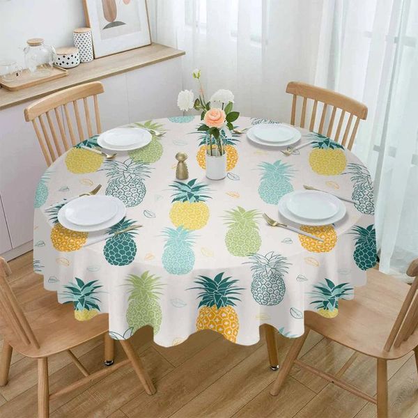 Table de table en tissu fruit d'été ananas imperméable de mariage de mariage nappe de vacances à la nappe de café