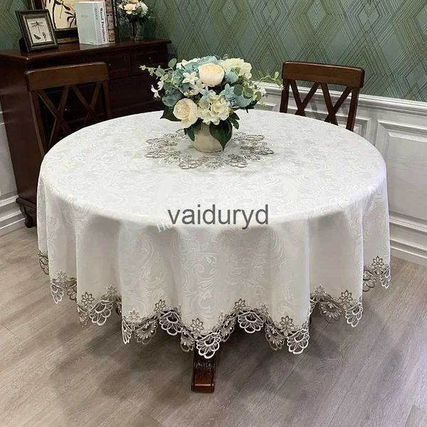 Nappe de Table Nappe Ronde Art Ménage Dentelle Europe Table à Manger Couverture Brodée Maison Tapis de Table Housse Anti-Poussière Décoration de la Maisonvaiduryd