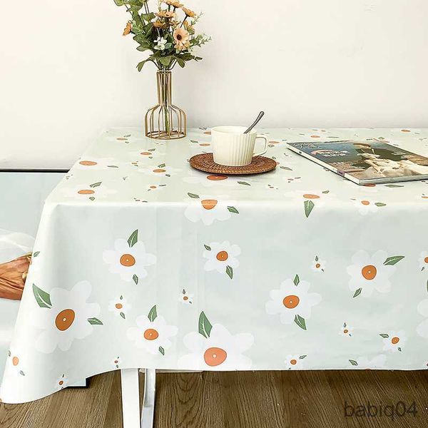Toalha de mesa Toalha de mesa à prova d'água e resistente a óleo estilo menina coração decoração de mesa de chá toalha de mesa retangular R230731