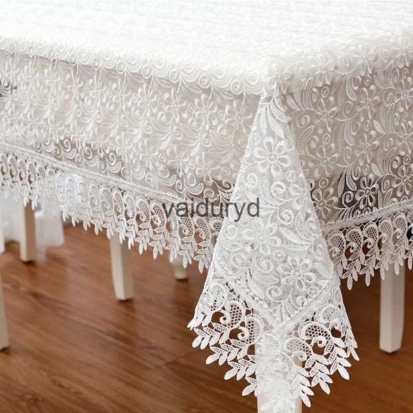 Mantel Mantel Mantel De Hilo De Vidrio Blanco Cubierta De Mesa De Encaje Hueco Europa Mesa Bordada Mantel De Comedor Flor Romántico Café Covervaiduryd