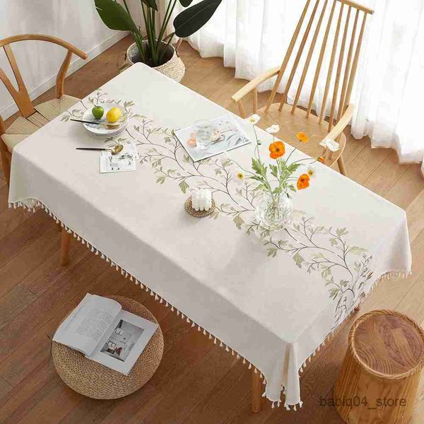 Nappe de table couverture de table nappes blanches rectangulaires nappe basse imperméable pour les bureaux de salle à manger décor de cuisine R230819