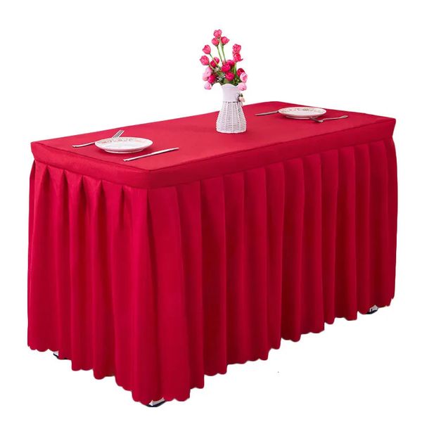 Nappe de table jupe de table en polyester couverture de table rectangulaire salle de conférence exposition nappe en tissu pour fête de mariage el décor 231019