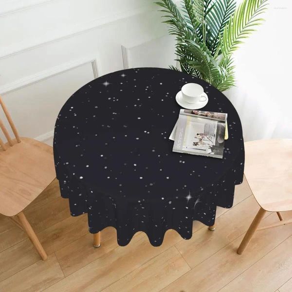 Nappe de table ronde galaxie noire à pois, couverture Kawaii, décoration pour Banquet, fête de noël