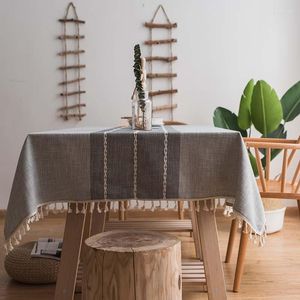 Tafelkleed Tafelkleed Dineren Ronde rechthoek Ovaal Decoratie Imitatie Katoen en linnen stof Tassel Stripe Plaid Home Cover