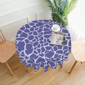 Table de nappe de tissu girafe rond bleu et blanc couvercle drôle nappes de salon décoration de salle à manger