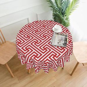 Nappe de Table à rayures grecques, ronde, géométrique, rouge, couverture moderne, décoration pour Banquet, fête de noël