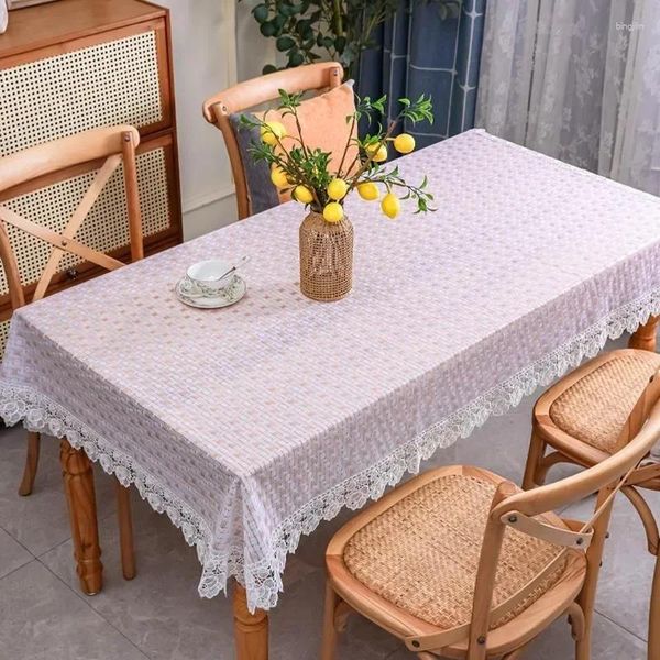 Table en chiffon nappe lavable imperméable à l'huile anti-ironique léger luxe de haute qualité ménage J3469