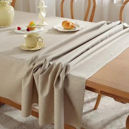 Nappe de Table imperméable en coton et lin, épaississant, tapis à thé résistant à l'huile, pompon suspendu classique