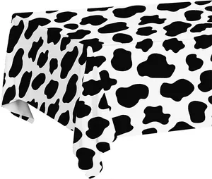 Nappes en tissu pour fêtes sur le thème des animaux de la ferme, fournitures de fête d'anniversaire et couverture imprimée de vache pour pique-nique