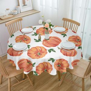 Nappe de table Thanksgiving automne citrouilles nappe ronde fête cuisine dîner couverture vacances décor nappes imperméables