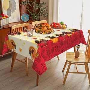 Nappe rectangulaire pour Thanksgiving, dinde, décorations de fête de vacances, décor de cuisine en tissu imperméable