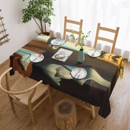Tableau de table la persistance de la mémoire par Salvador Dali nappe de l'horloge imperméable rectangulaire Couverture d'art surréalime pour banquet