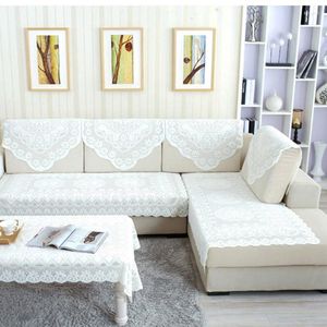 Mantel grueso flor de ciruelo Color puro sofá toalla encaje hueco sofá cubierta té reposabrazos respaldo asiento decoración del hogar Xqmg